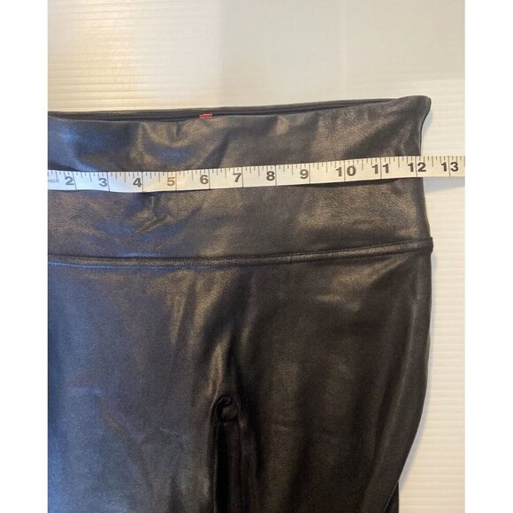 SPANX Faux Leather Leggings Black Size M Capsule Wardrobe Classic Stretch Medium - Picture 8 of 10